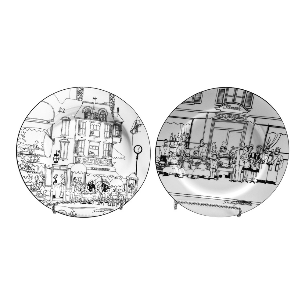 Epoch Collection "Le Restaurant" E 120 Porcelain Dinner Plates 10.5" Set Of 2 - Picture 2 of 5